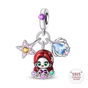 Snow White Red and Silver Charm with Star and Doll
